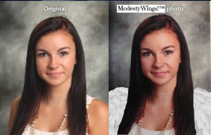 Modesty Wings!™ help young women look good without ridiculous photoshop cover-ups.