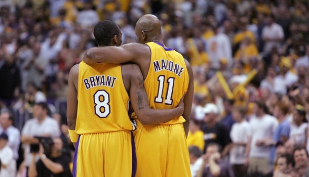 Lakers Legend Karl Malone Threatens to Fight Already-Injured Former Teammate Kobe Bryant